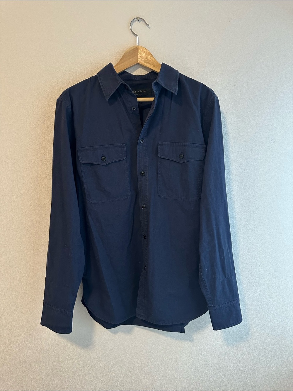 Rag & Bone Navy Button Up Shirt Men’s Medium